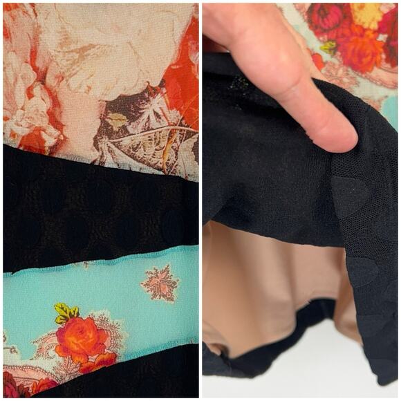 Vintage Jean Paul Gaultier Soleil Fuzzi Patchwork Mesh Dress 90s/2000s /L - Picture 4 of 12